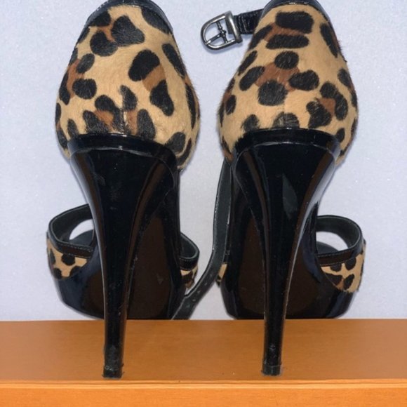 Leopard Print Calf Hair Platform Heels π - Picture 3 of 4
